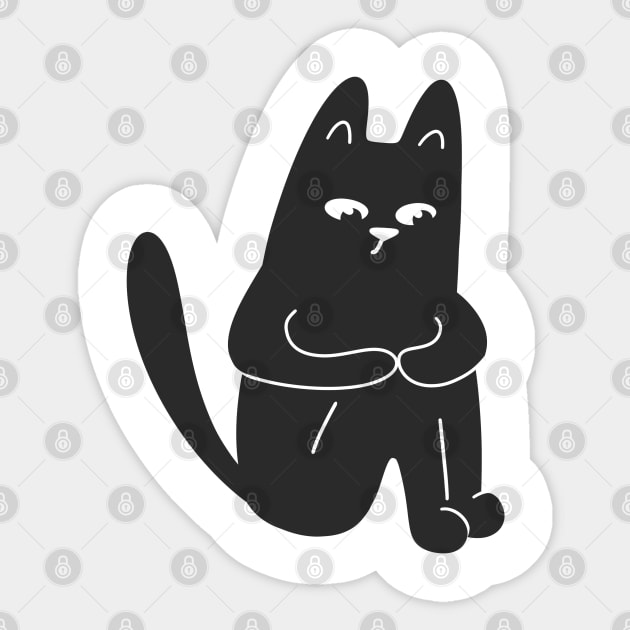 Sad Black Cat Sticker by artful_meows